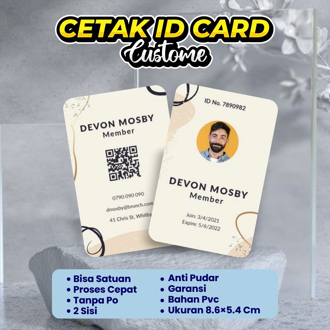 Cetak Id Pvc Card Bolak Balik Satuan Bahan Tebal Lazada Indonesia