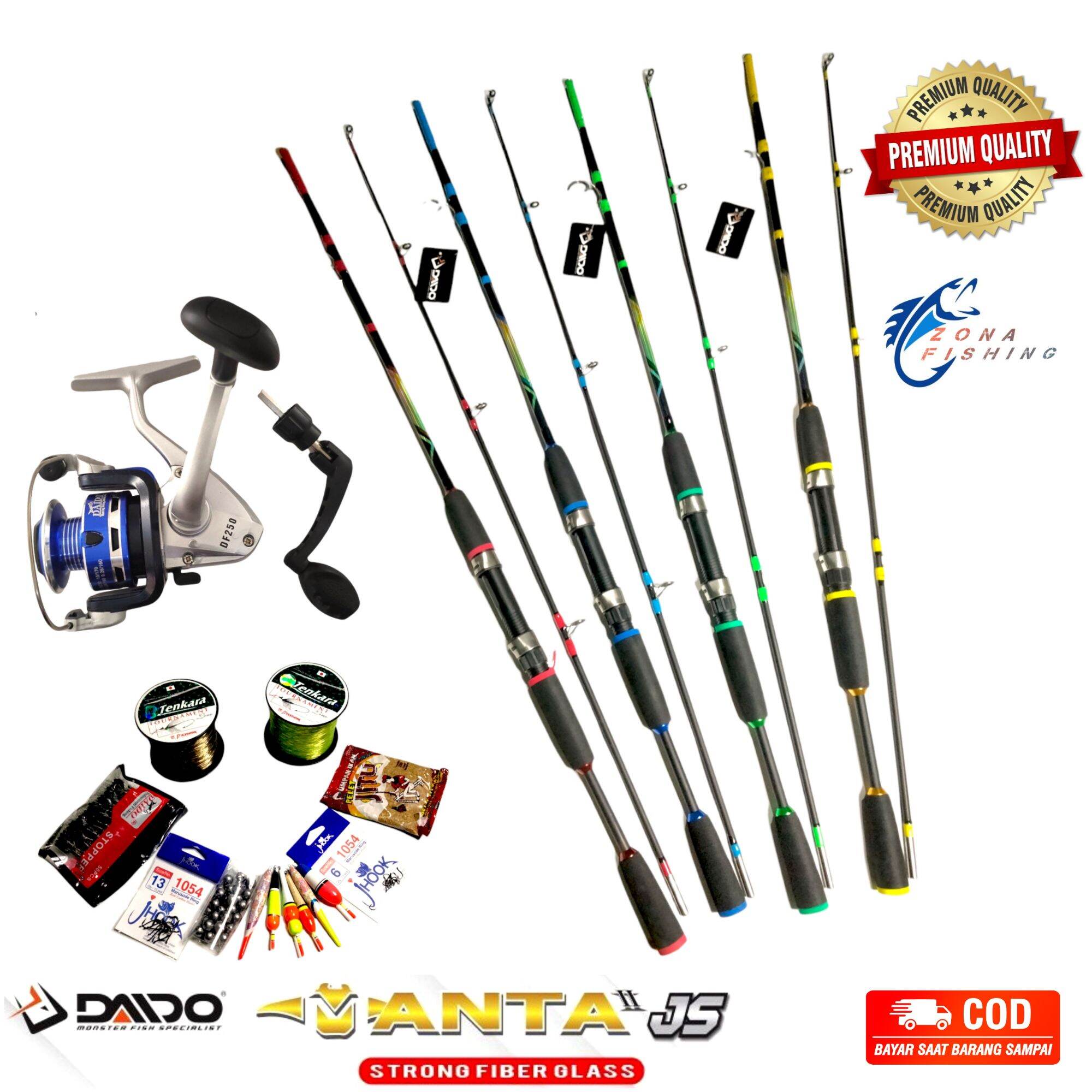 COD Set Pancing Joran Daido 16 Kg Japan Style Mancing Laut Kolam Siap