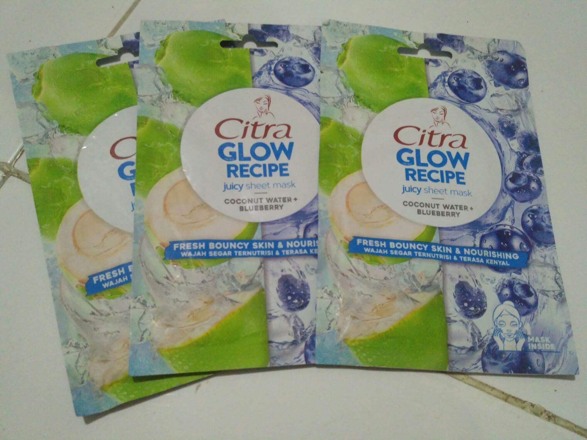 Citra Glow Recipe Juicy Sheet Mask Coconut Water Blueberry Lazada