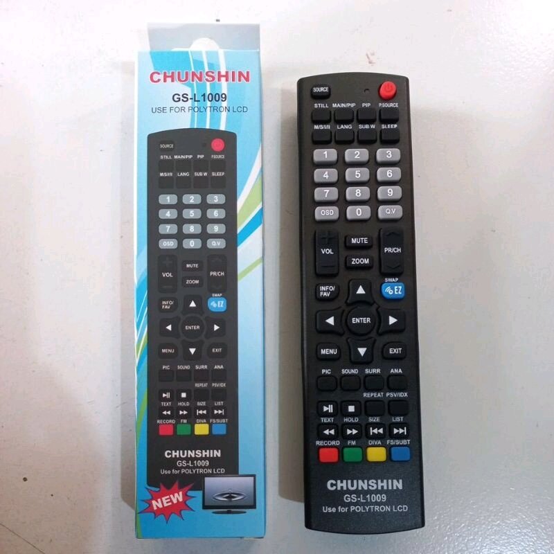 REMOTE REMOT TV MULTI POLYTRON PRODUK CHUNSHIN UNTUK LCD LED POLYTRON