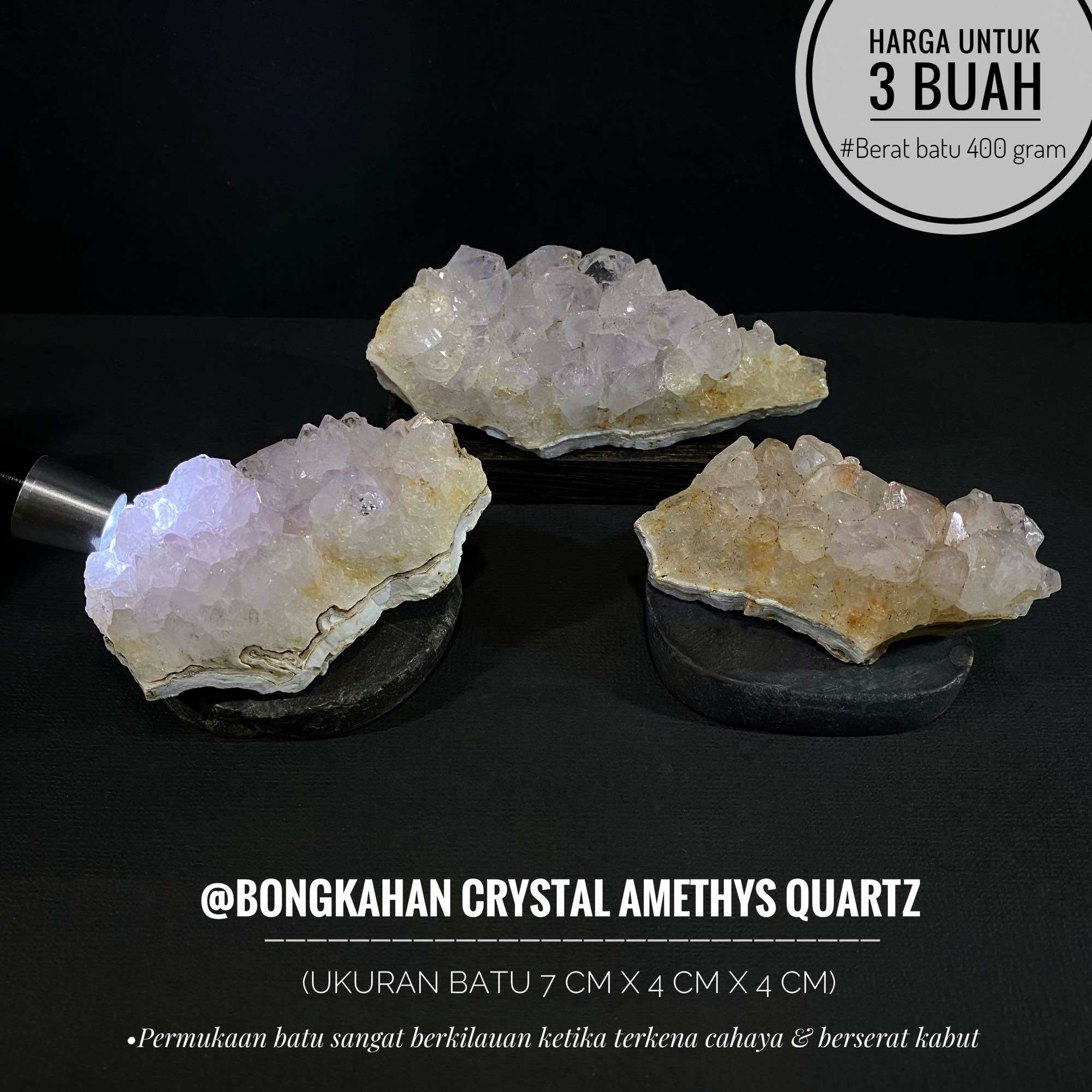 Bongkahan Crystal Amethys Quartz Natural L Atau Batu Kristal Natural