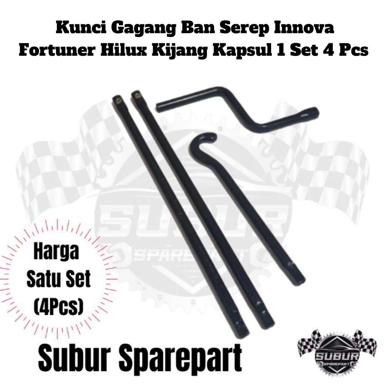 Kunci Gagang Ban Serep Innova Fortuner Hilux Kijang Kapsul 1 Set 4 Pcs