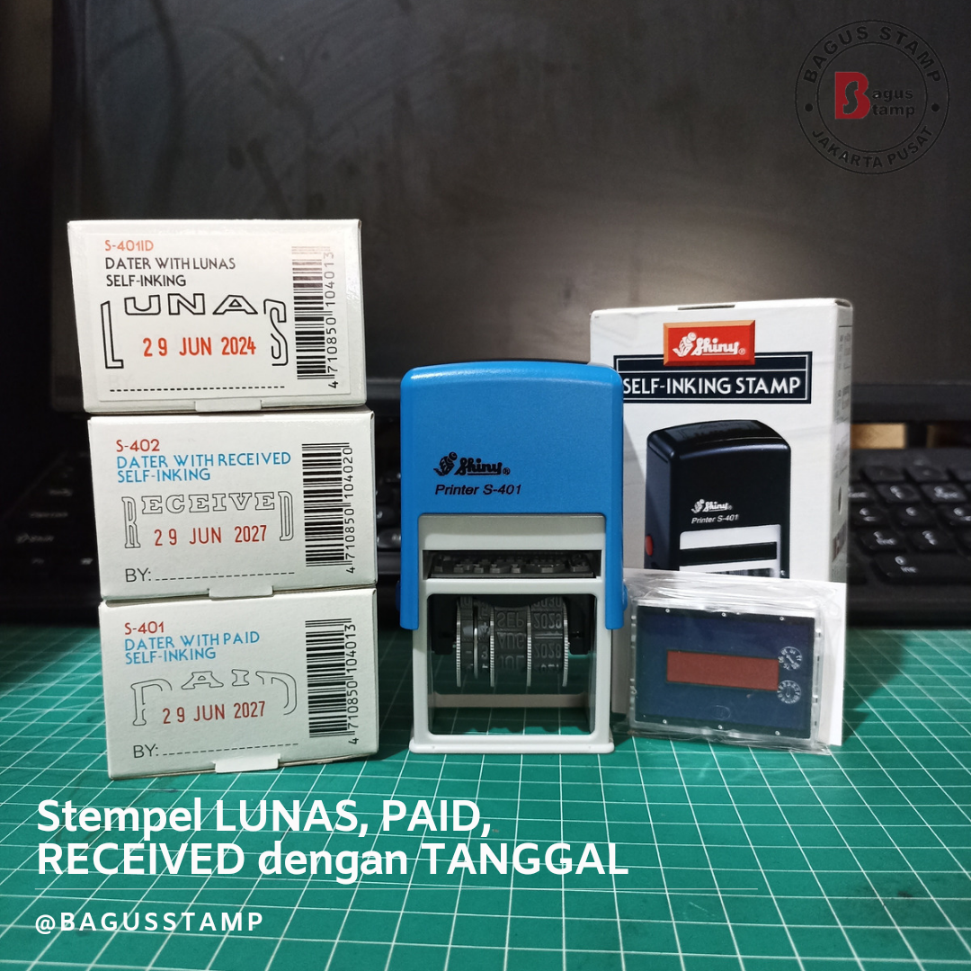 Stempel Lunas Paid Received Dengan Tanggal Shiny S S D S L S