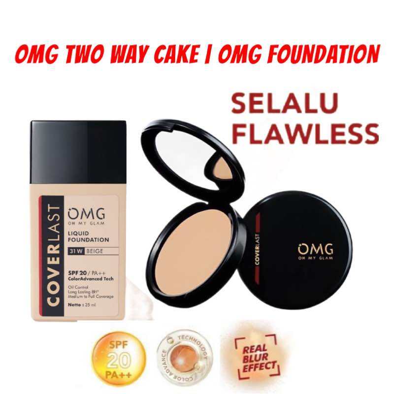 OMG Oh My Glam Coverlast Two Way Cake Liquid Foundation Bedak Padat