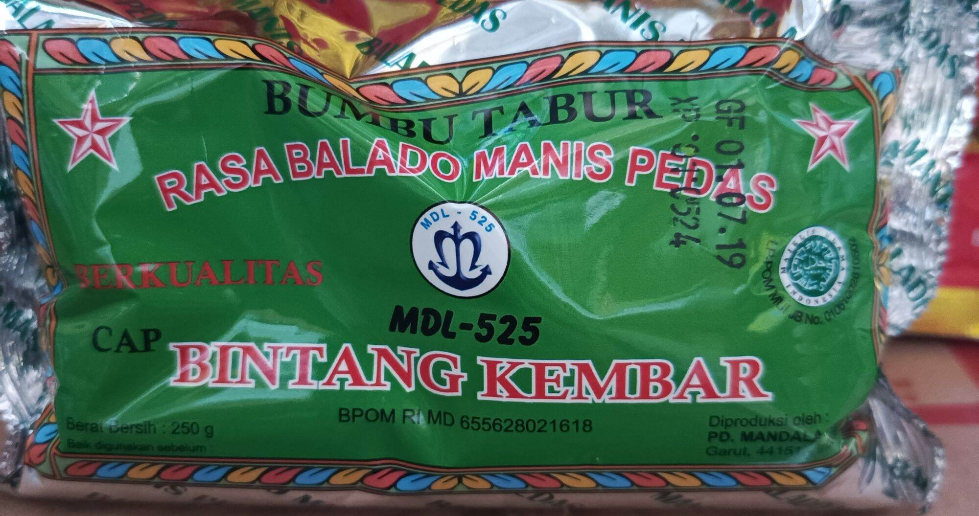 Bumbu Tabur Balado Bintang Kembar 250g Lazada Indonesia