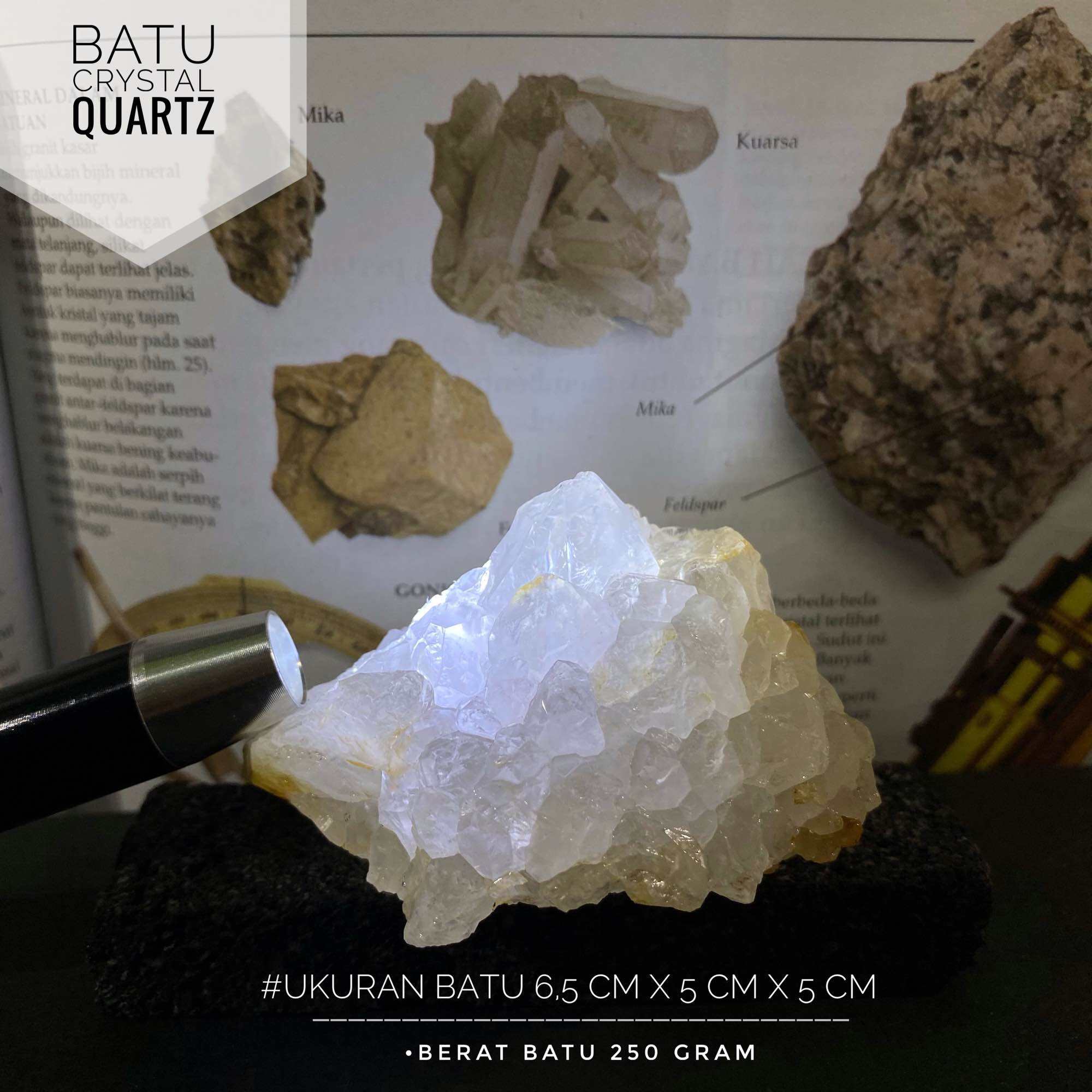 Bongkahan Crystal Quartz Natural L Atau Batu Kristal Alam Atau Clear