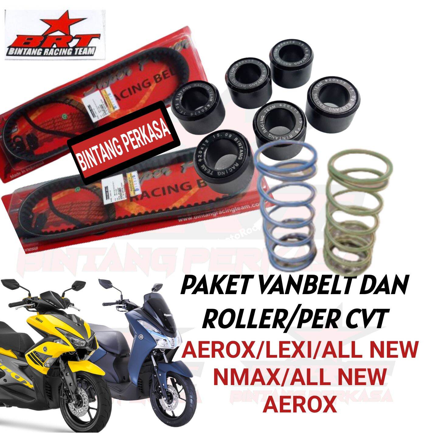 BRT RACING PAKET KIRIAN NMAX AEROX LEXI YAMAHA CVT PAKET VANBELT ROLLER