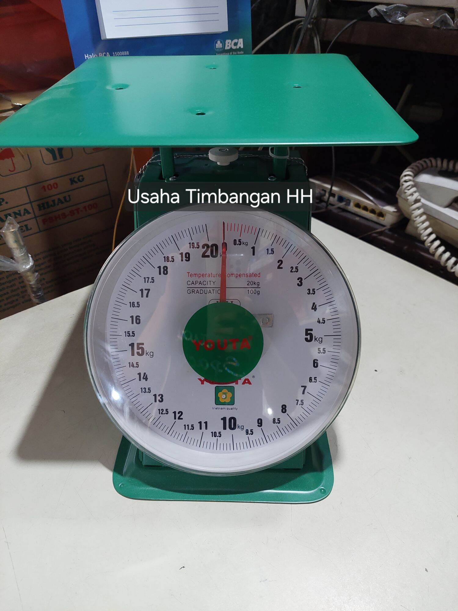 Timbangan Jarum Duduk 20kg Plat Rata Laundry Buah Kilo Vietnam Quality