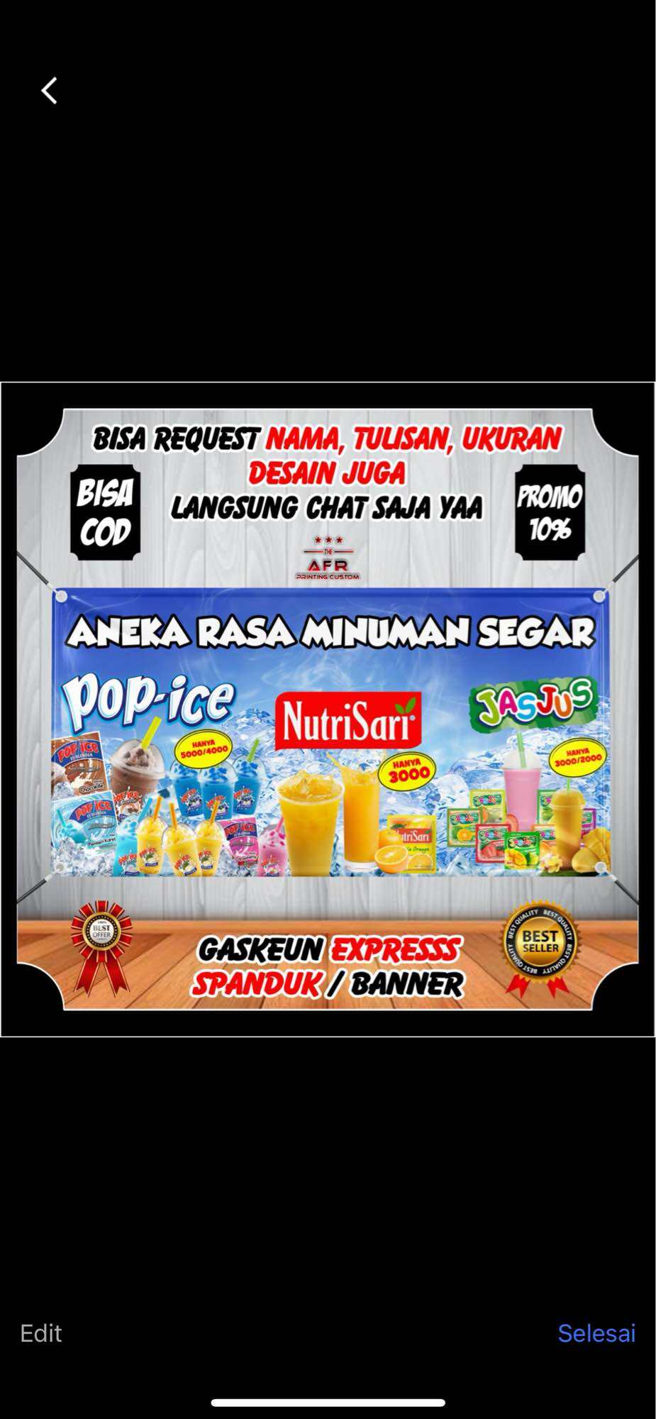 Spanduk Banner Minuman Pop Ice Blender Viral Kekinian Banner Minuman