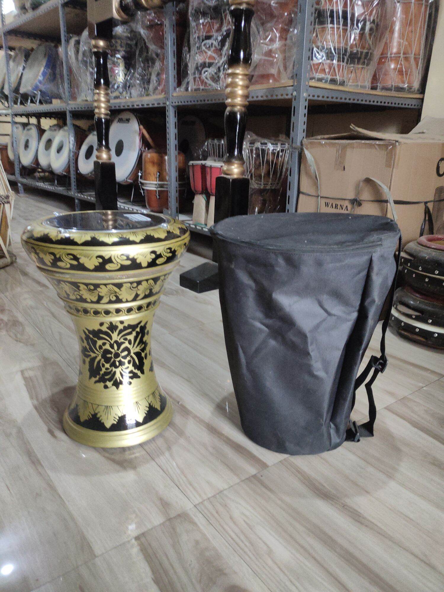 Darbuka Dumbuk Batu Marawis Batik 8 Inch Gold Htm Power Beat Plus Tas