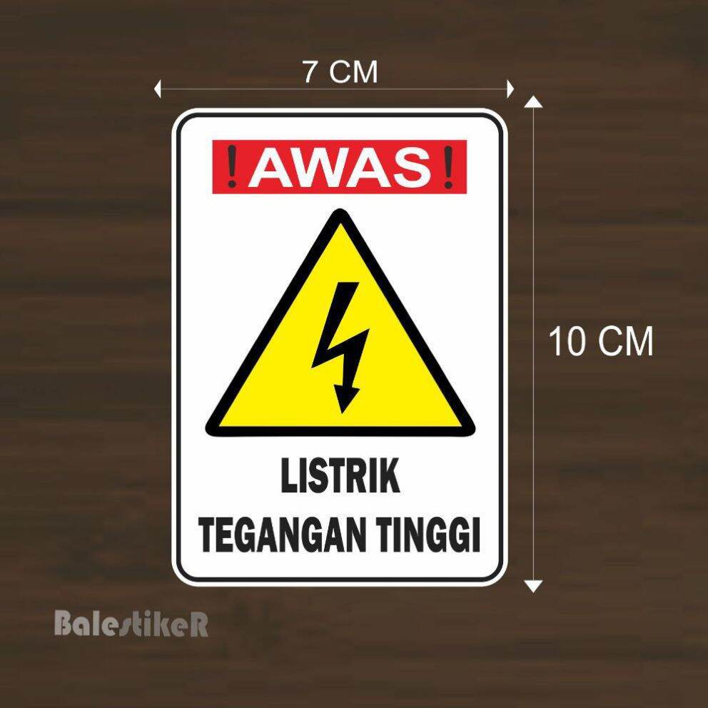 Stiker Awas Tegangan Listrik Sticker Lazada Indonesia