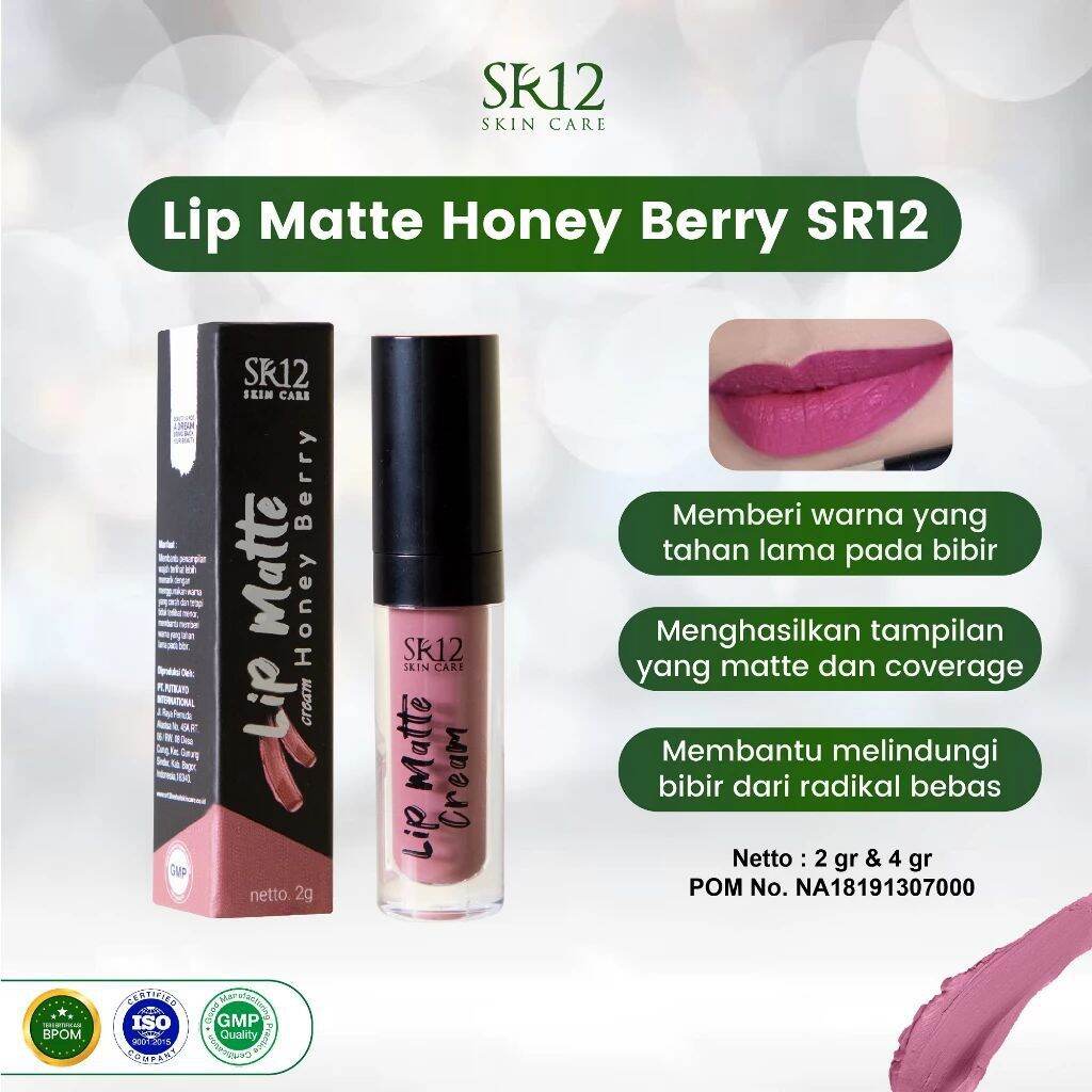 Lip Matte Cream SR12 Sweet Pink Nude Berry Cherish Me Honey Berry