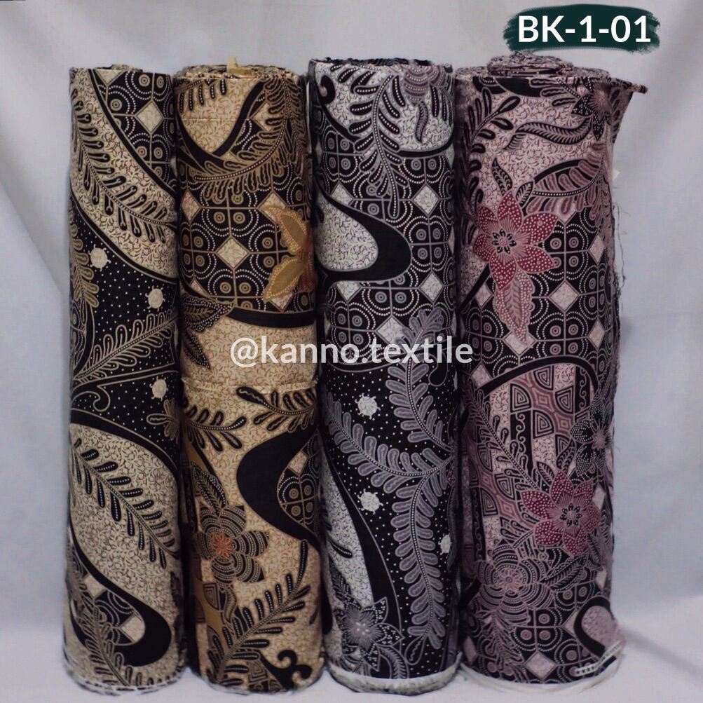 Kain Batik Katun Halus Primisima Bk Motif Daun Abstrak Warna Hijau