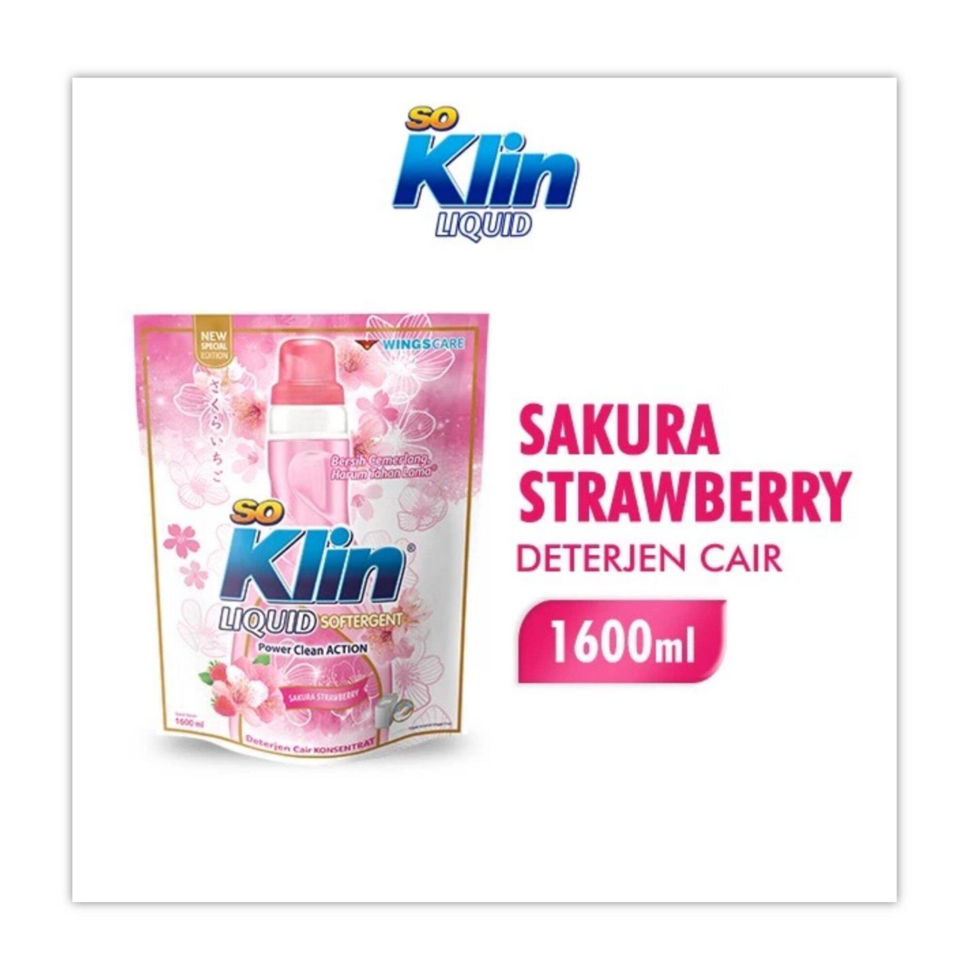 Soklin So Klin Deterjen Cair Sakura Strawberry 1600 Ml Detergent