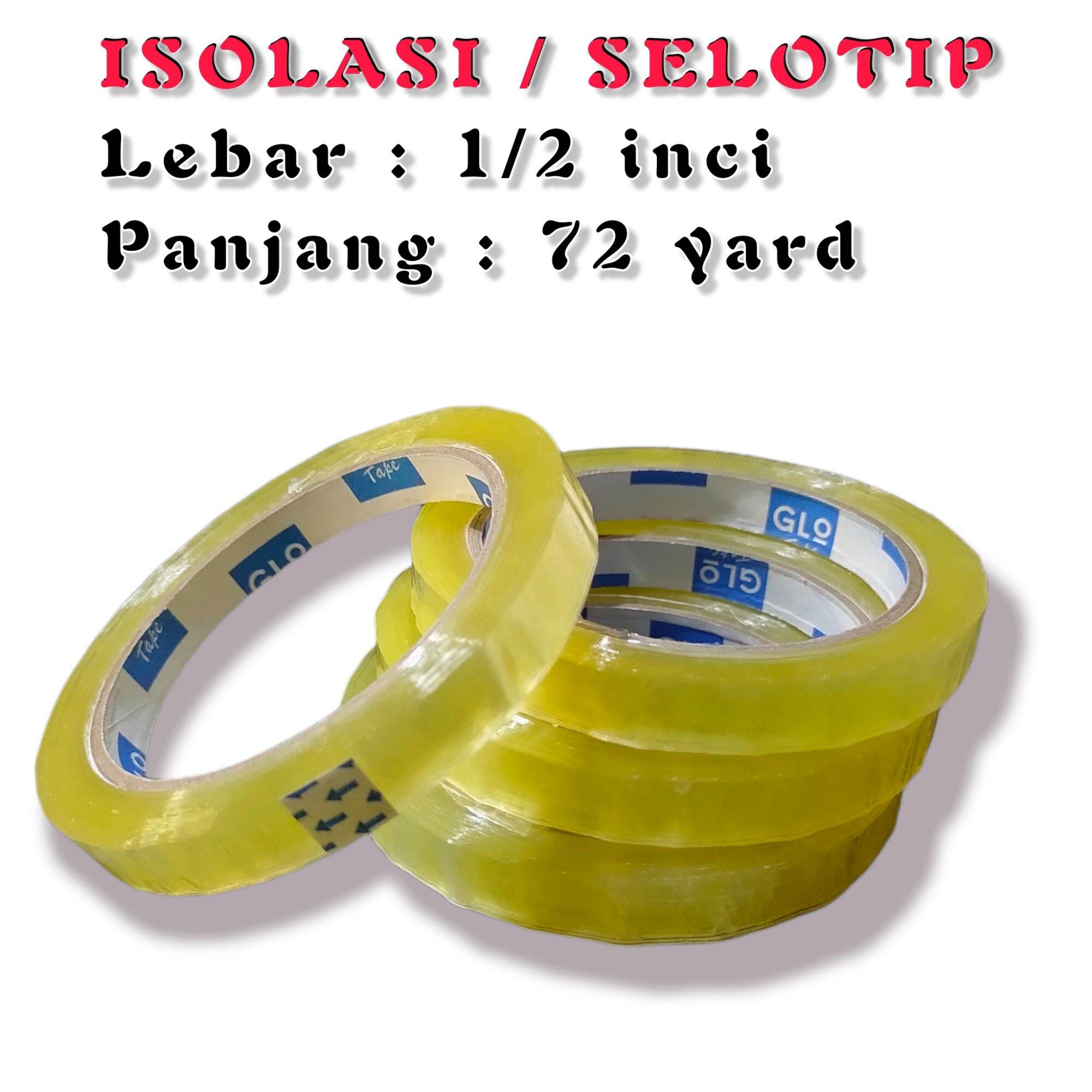 Isolasi Bening Kecil 1 2 Inci 1 Cm 72 Yard Isolatip Selotip