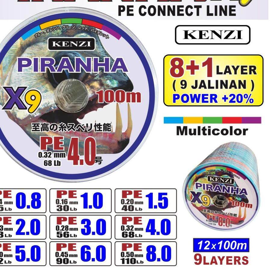 SENAR PE PIRANHA X9 MULTICOLOR 100M Lazada Indonesia