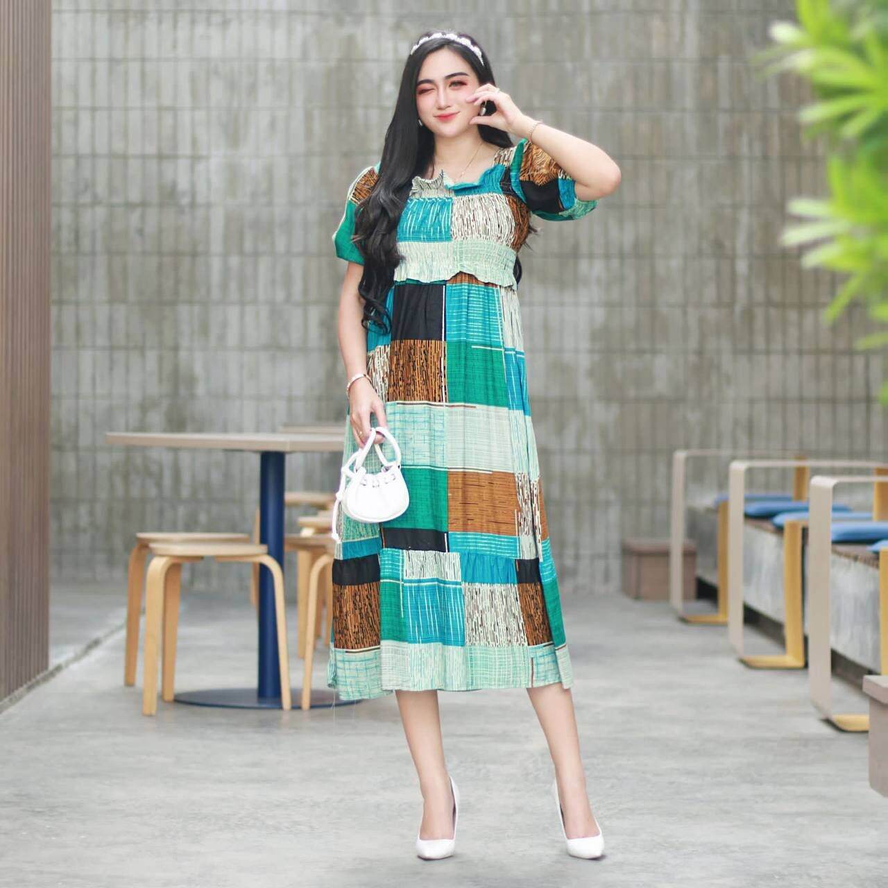 Daster Smok Viral Lengan Pendek Model Terbaru Bahan Rayon Premium