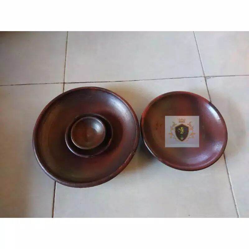 PIRING TANAH LIAT GERABAH D 24 CM PIRING TRADISIONAL TEMBIKAR