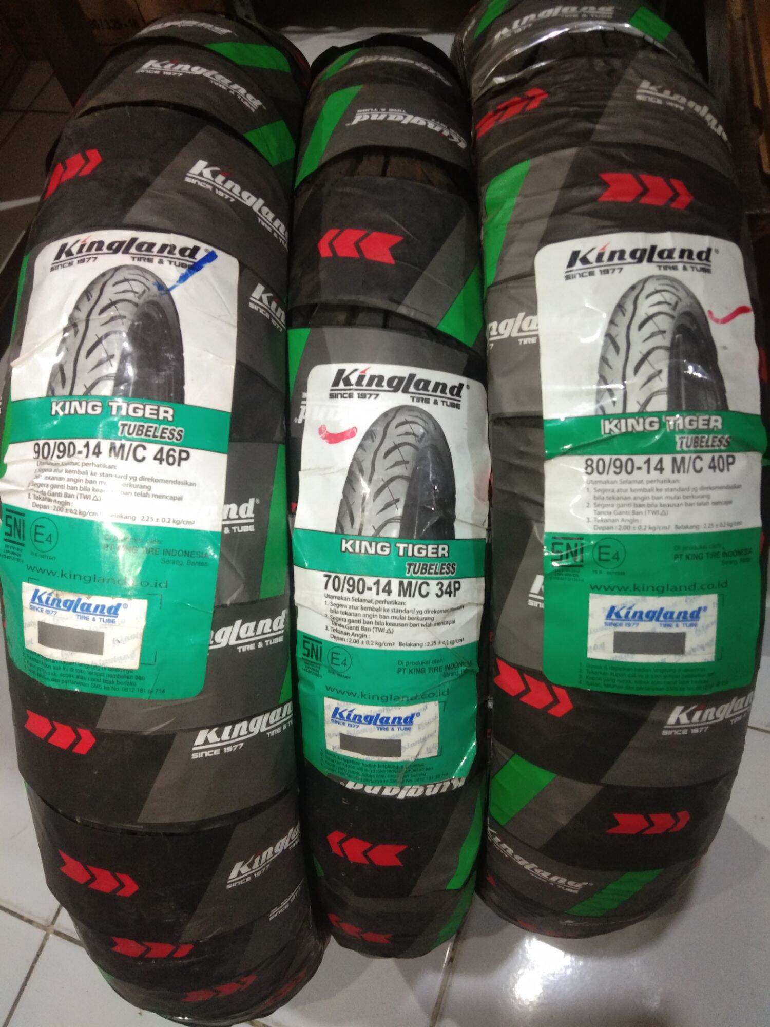 Ban Luar Tubeless Kingland Motor Pilih Ukurang Ring Matic Metik Ring