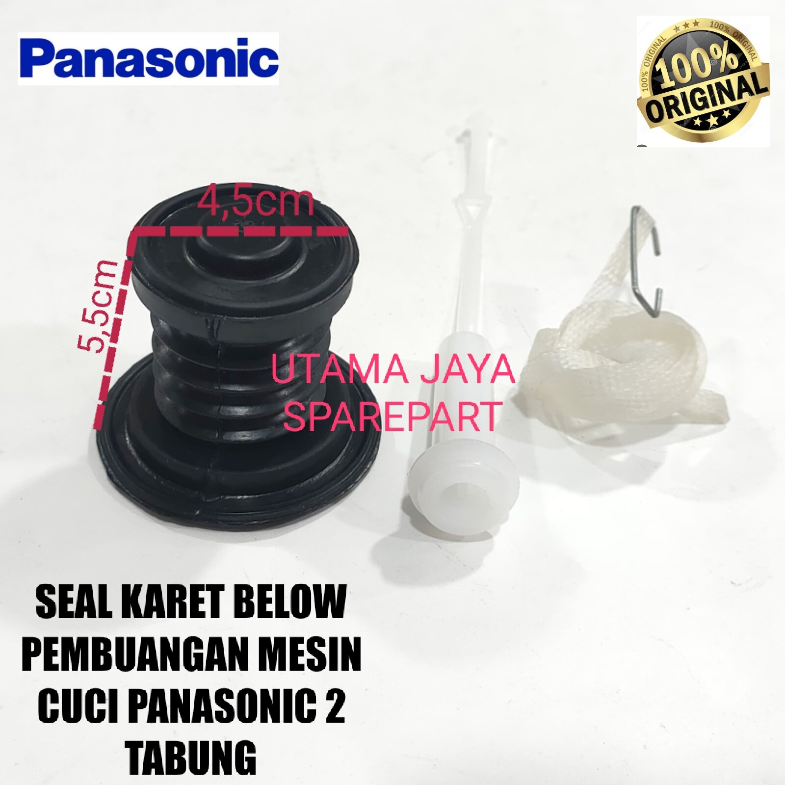 SEAL KARET BELOW TIANG TALI PEMBUANGAN MESIN CUCI PANASONIC 2 TABUNG