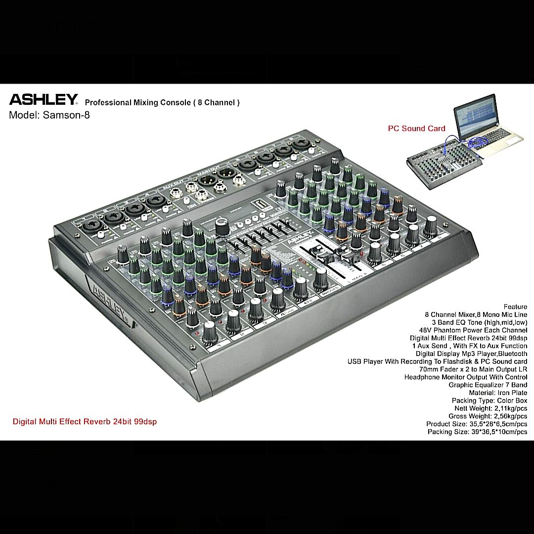 Mixer Ashley Samson Original Channel Effect Reverb Lazada Indonesia