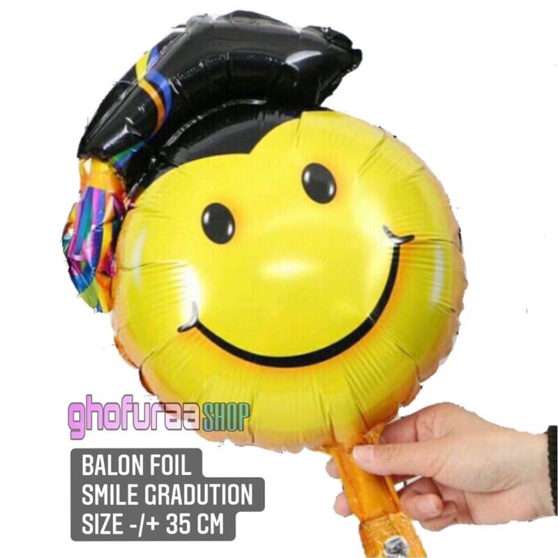 Balon Foil Happy Graduation Balon Smile Graduation Toga Balon Wisuda