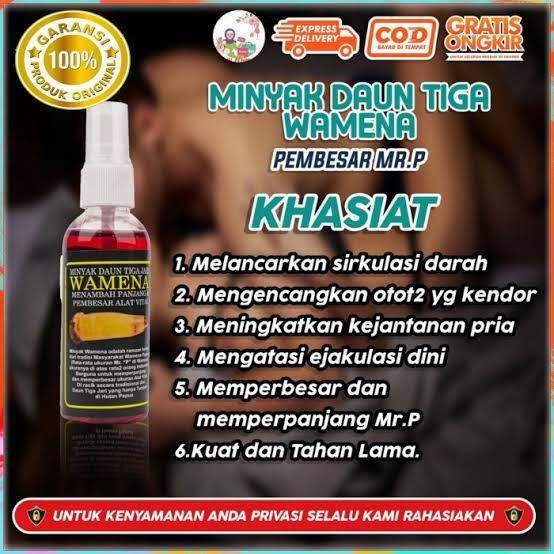 Minyak Wamena Oil 60ml Pembesar Papua Asli Daun Tiga Jari Mr P Alat