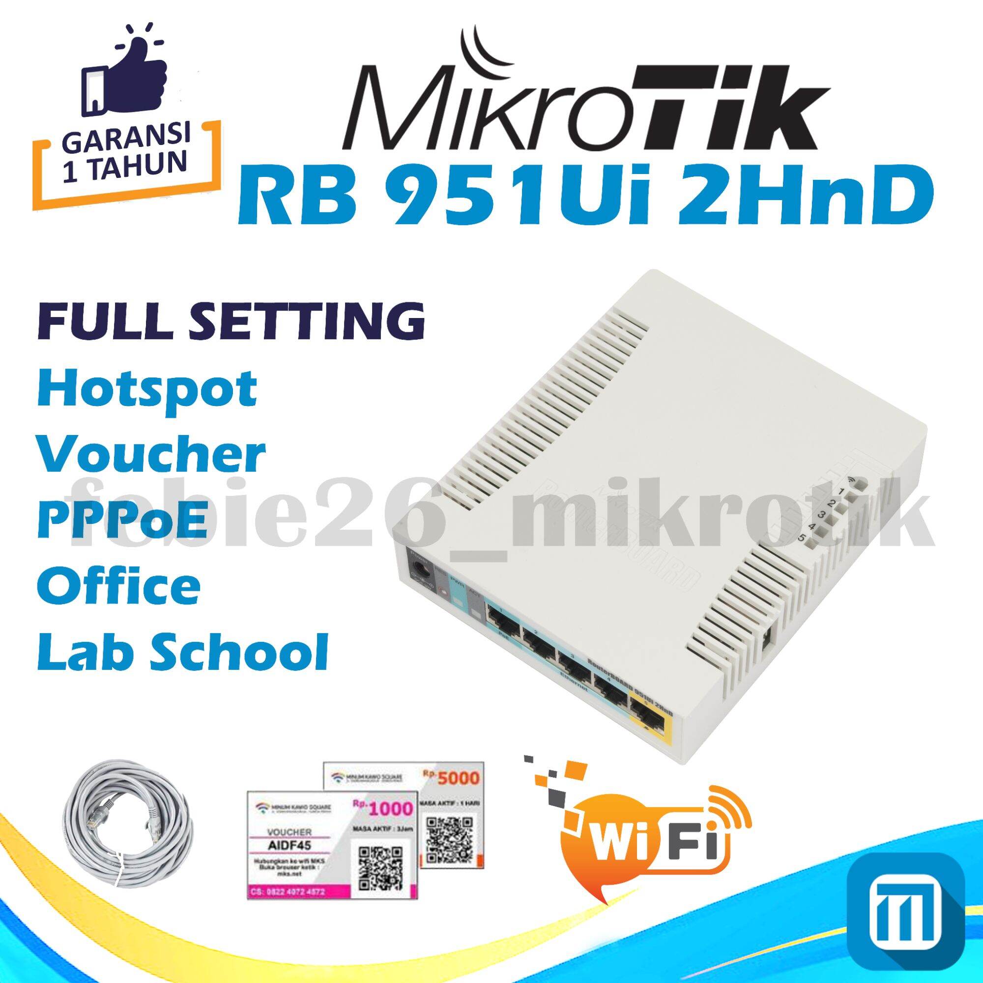 MikroTik RB951ui 2HND Full Setting HotSpot VouCher RT RW Net Lazada