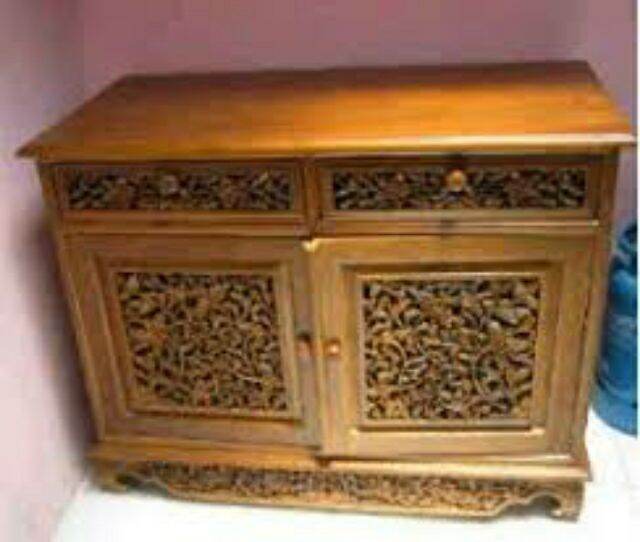  Meja  Kayu Bufet Tv  Ukiran  Jepara  100 x 45 x 70 Lazada 