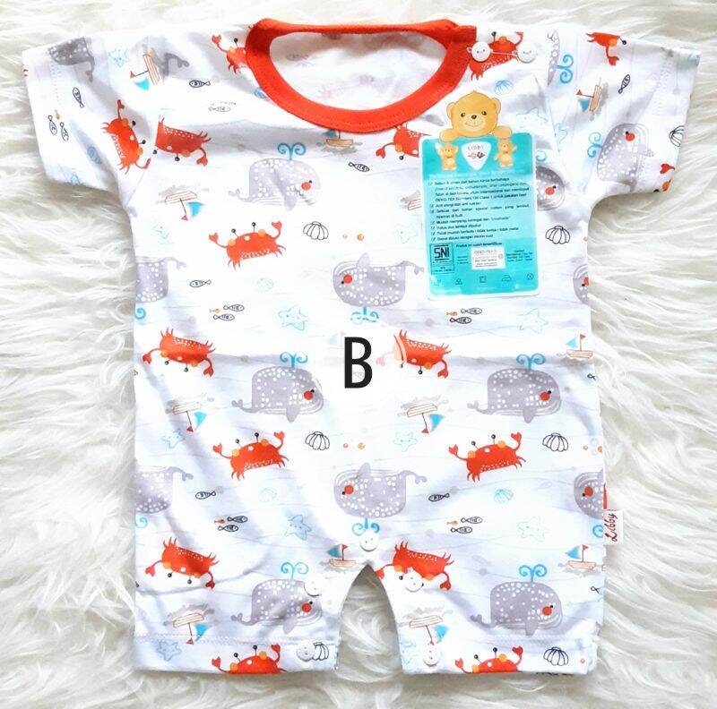  Baju  Bayi  Romper Pendek Libby  New Born s d 6 bulan 