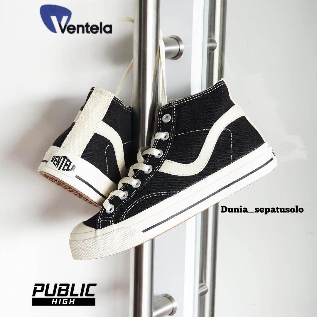 Sepatu Ventela Public High Black Natural | Vantela Public low Black ...