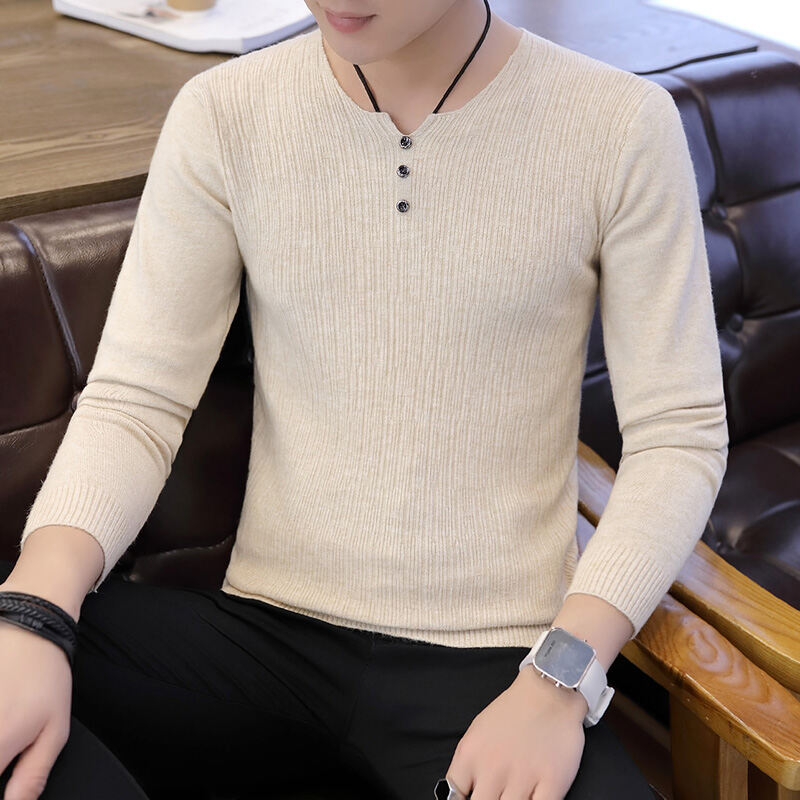  Sweater  V neck Pria  Musim Gugur dan Musim Dingin Versi 