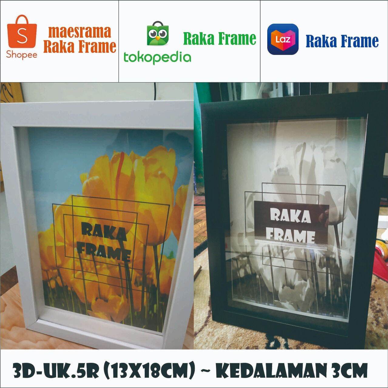 Download Uk 5r 13x18x3cm Bingkai Foto 3d Frame Minimalis Pigura Popup Scrap Frame Free Bublewrap Lazada Indonesia