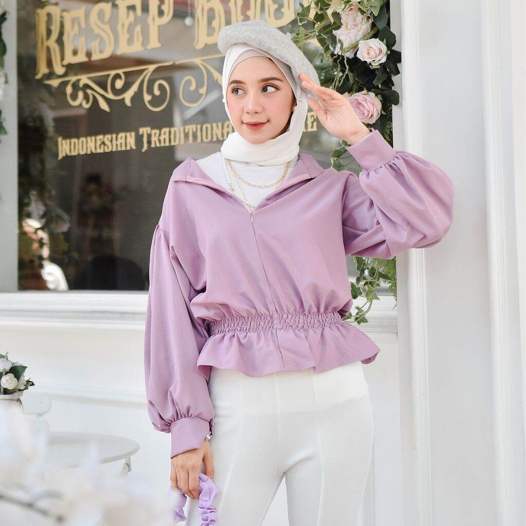 Baju Fashion Atasanoi Blouse Wanita Muslim Katlina Lazada Indonesia