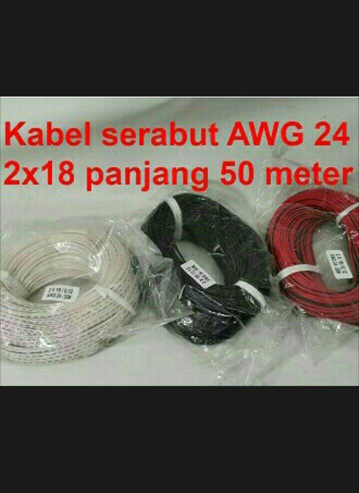 KABEL SERABUT AWG-24 2X18 LISTRIK 2 JALUR AC DC AWG24 AWG 24 PER METER ...