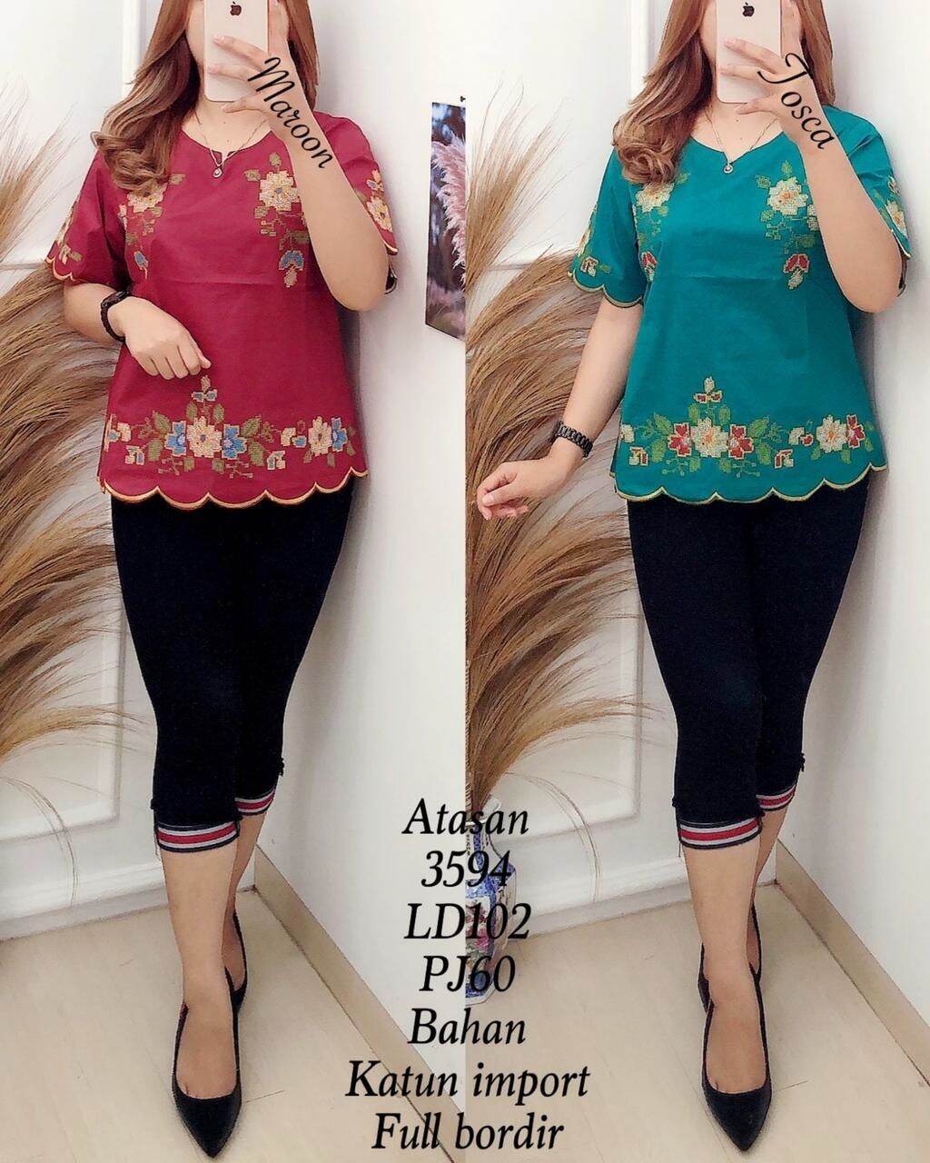FY-3594 Blouse Katun Import Full Bordir | Lazada Indonesia