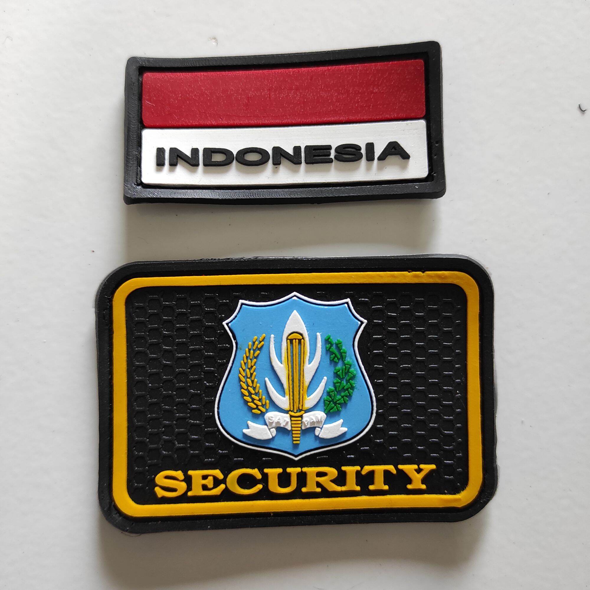 Patch Rubber Satu Set Logo Security Terbaru Bendera Kecil Tempelan Emblem Karet Velcro Satpam Lazada Indonesia