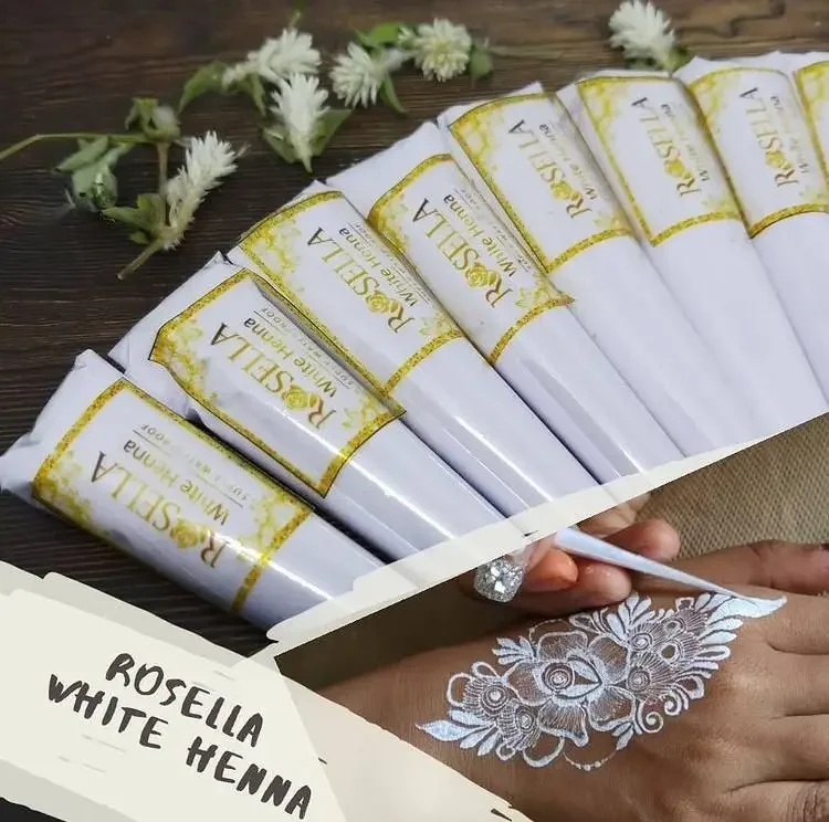 Rosella White Henna/Henna Putih Pengantin Premium Super WaterProof