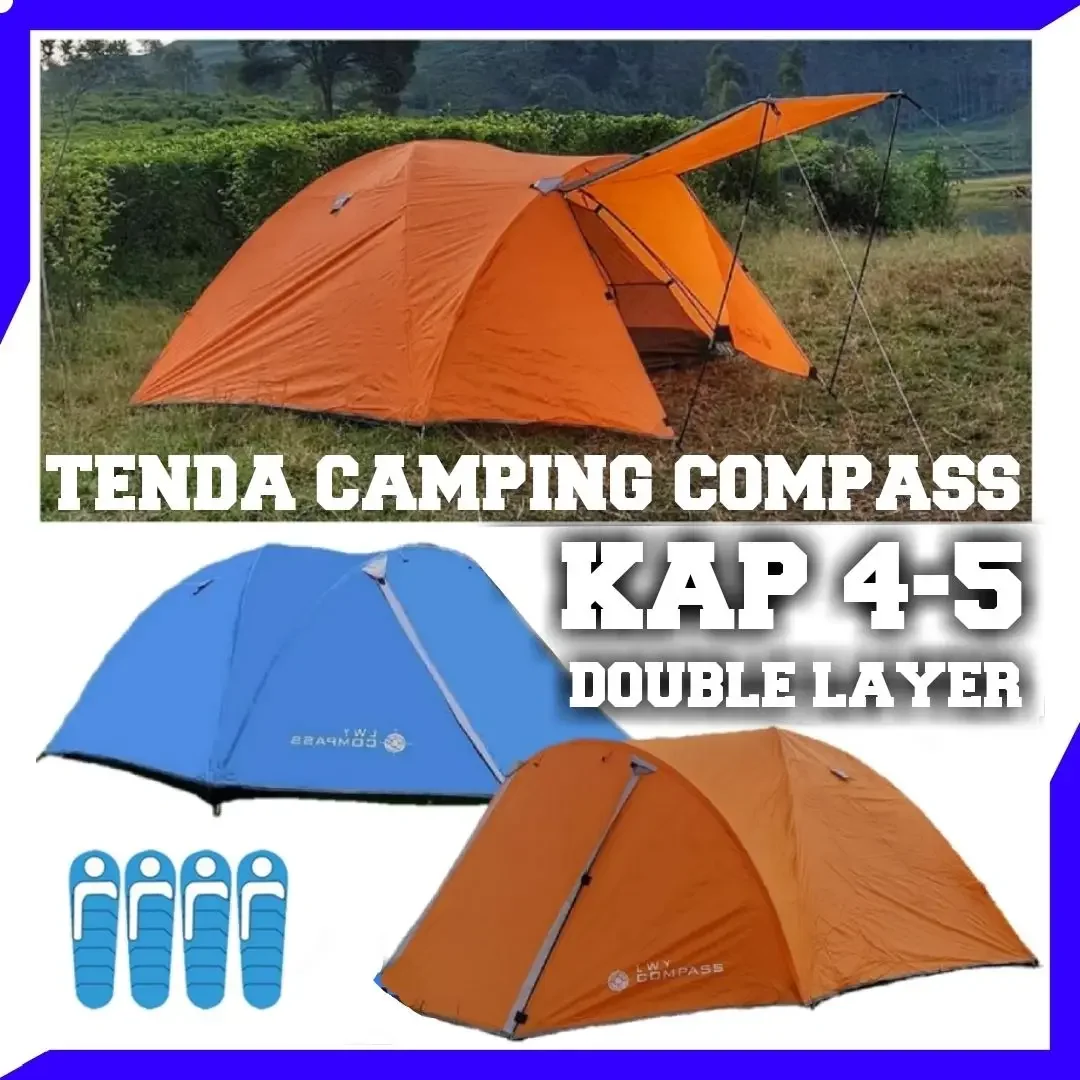 Tenda Camping Compass Double Layer Kapasitas 4-5 orang / Tenda Dome / Tenda Outdoor Gunung Alas Terp