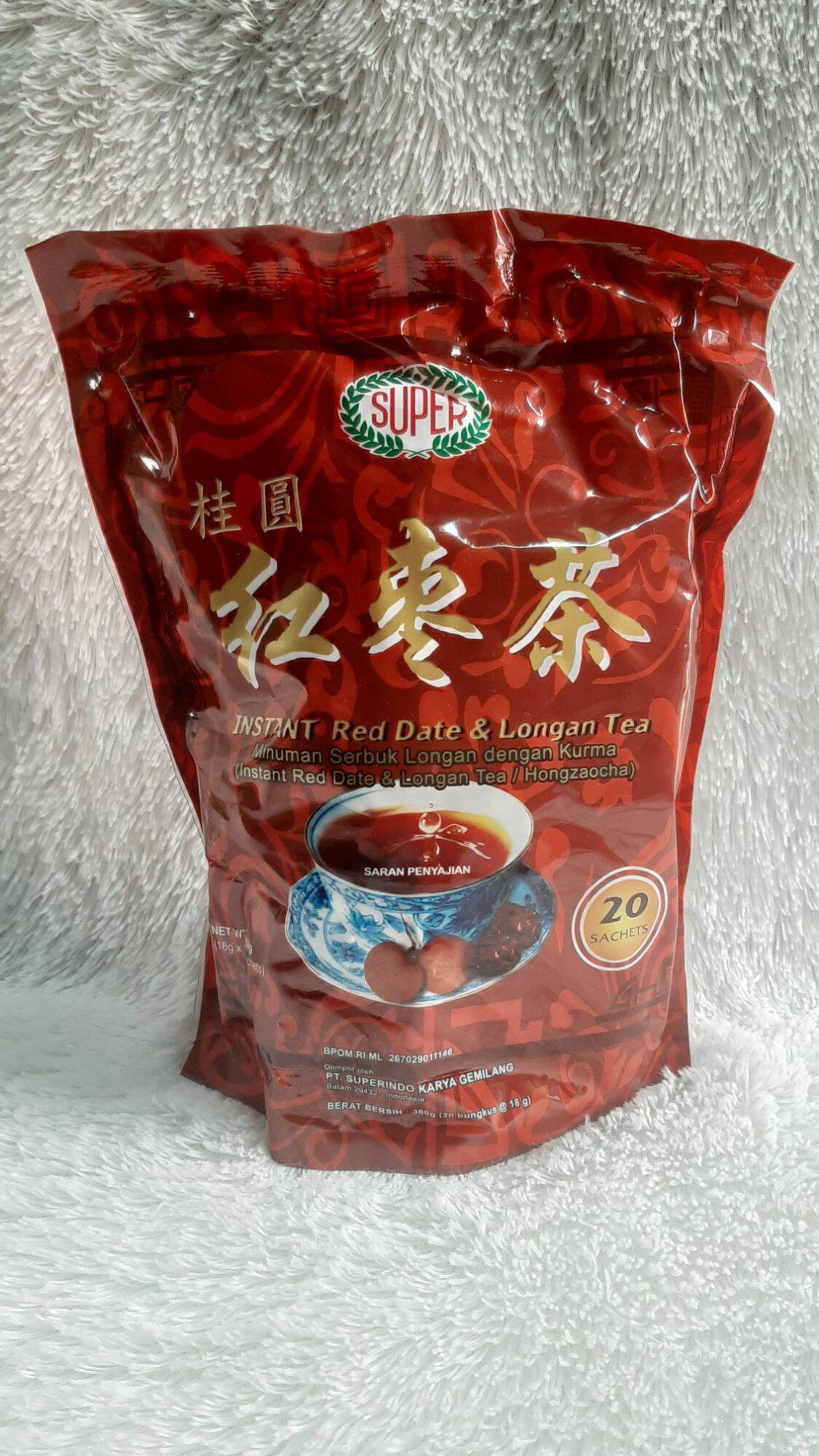Super Instant Red Date & Longan Tea/ Teh Angco isi 20 Sachet @18gr ...