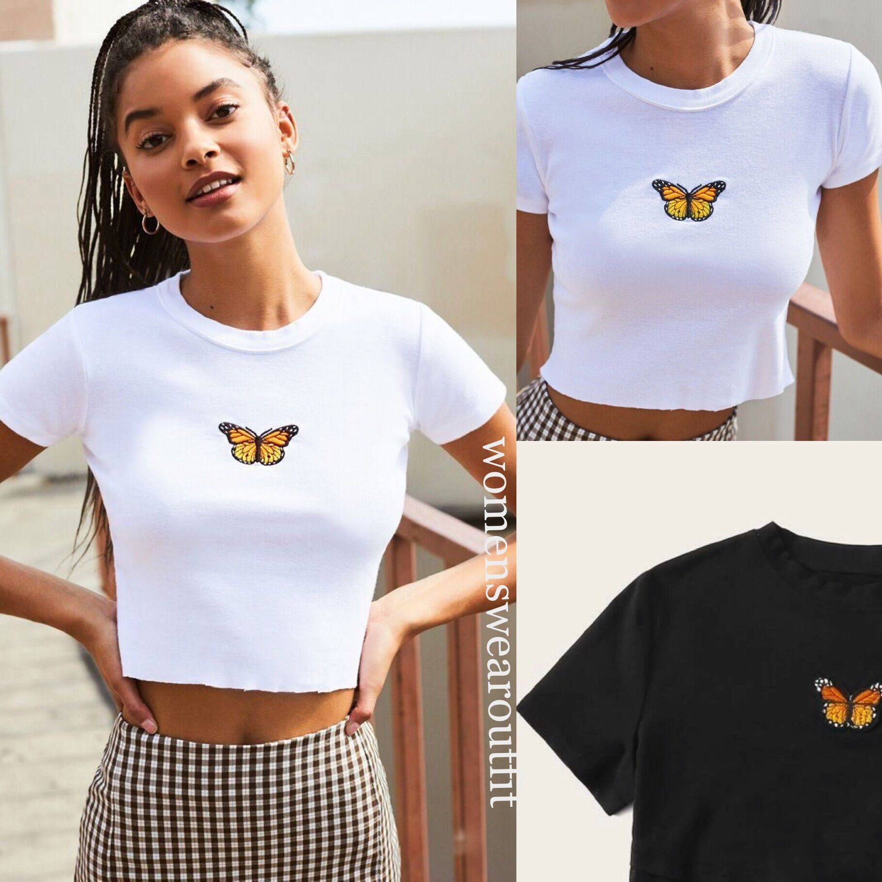 READY] Butterfly (bordir) Crop Top 