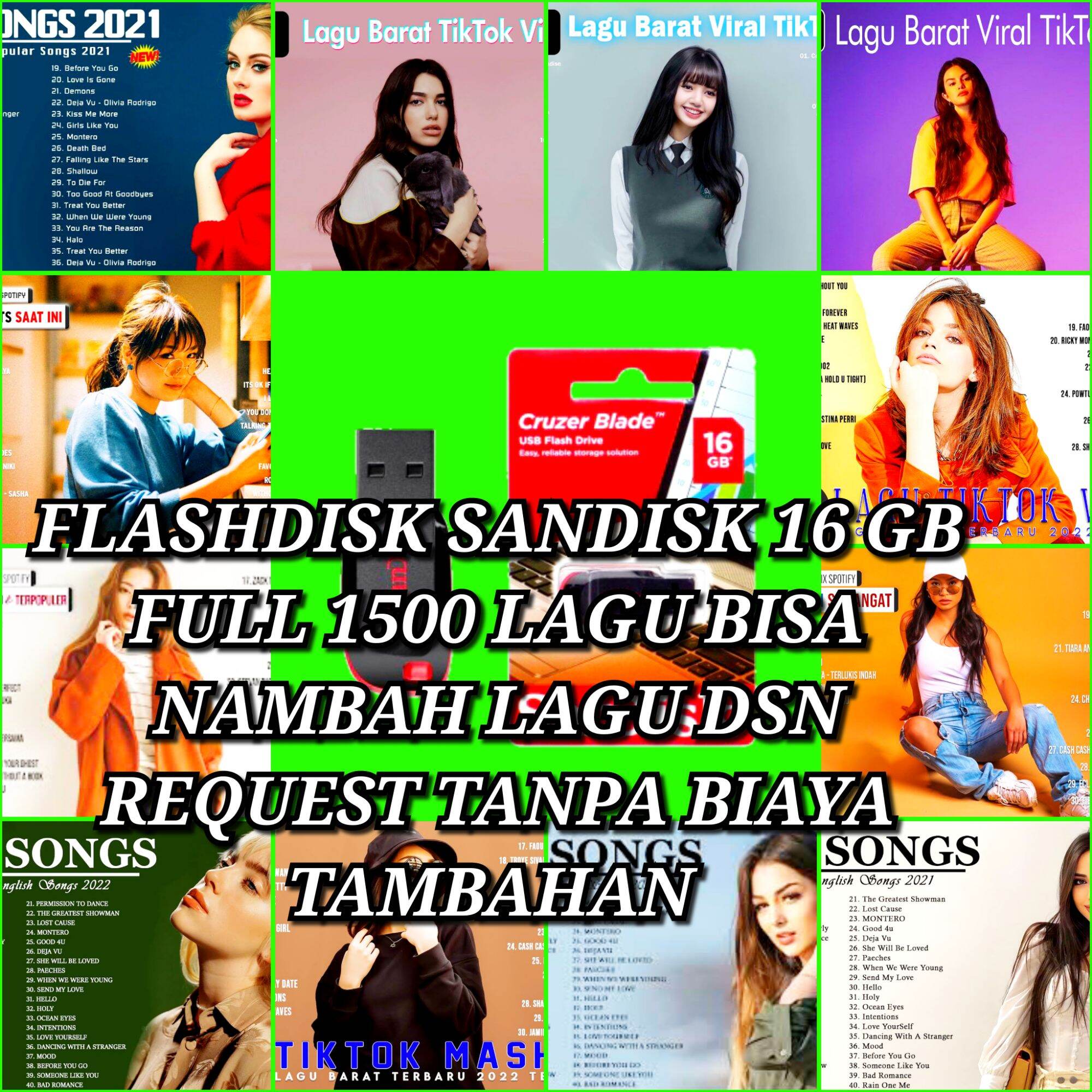 FLASHDISK ISI LAGU BARAT - FLASHDISK SANDISK 16 GB ISI LAGU MP3