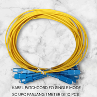 KABEL PATCHCORD FO SC UPC SINGLE MODE PANJANG 1 METER ISI 10 PCS