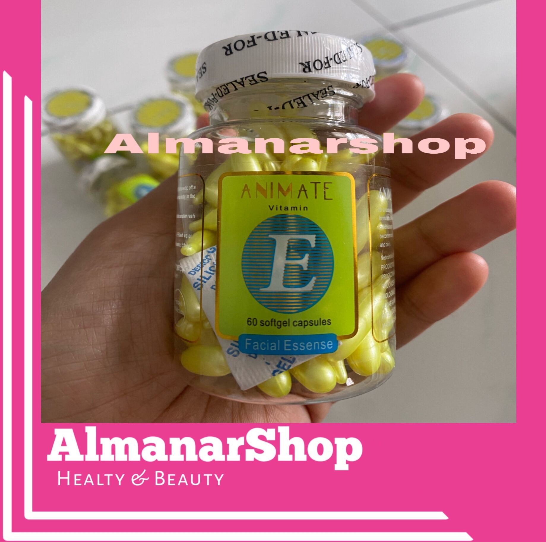 ANIMATE Serum Wajah Facial Essence Isi 60 Kapsul // Animate Vitamin E Facial Essence Isi 60
