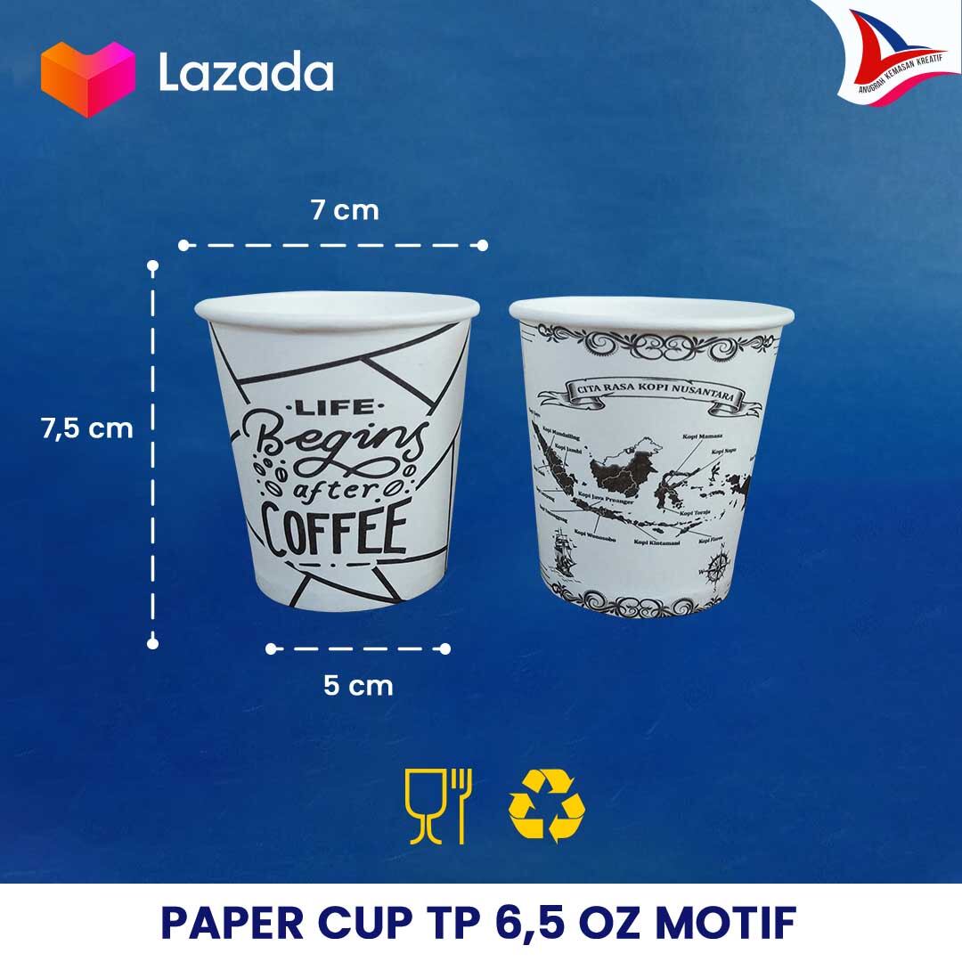Paper cup tp 6,5 oz gelas kertas minuman panas 6,5 oz isi 50 pcs ...