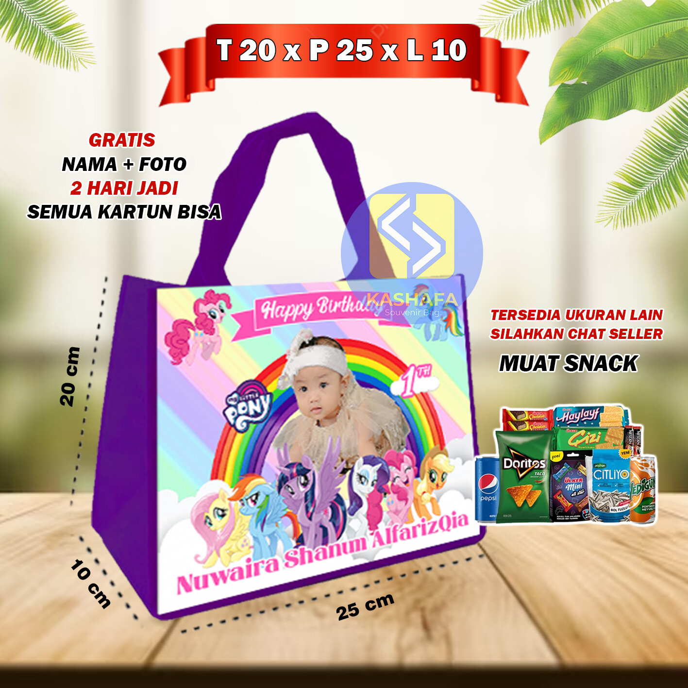 (25 PCs) cheapest custom birthday bags / goodie cheapest custom bags