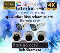 PAKET CCTV 5MP COLORVU 8 CHANNEL 5 KAMERA AUDIO 4K ULTRA HD
