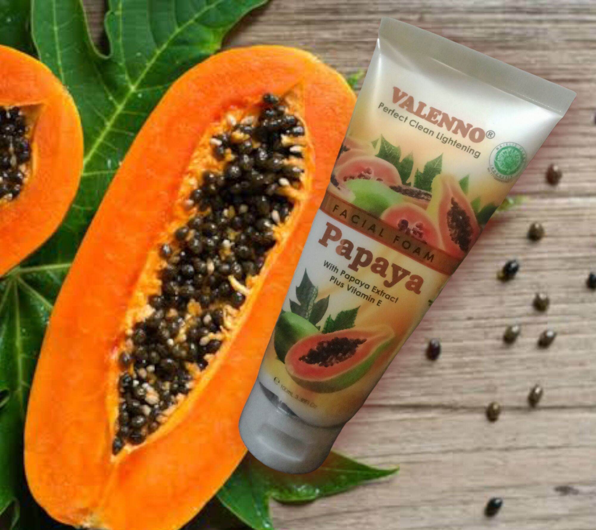 Valenno perfect clean lightening facial foam Sabun Muka papaya 100 ml ...