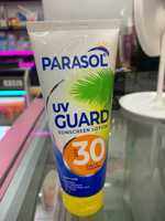 Parasol uv guard sunscreen lotion spf30 100g promo harga normal 110000 diskon jd 100000
