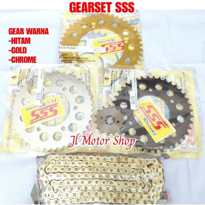 Gear Set Gir Set Sss 428 T MXKing R15 V1 V2 Xabre Byson Rantai Gold
